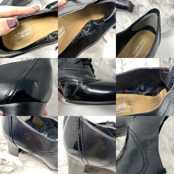 Naturalizer N5 Jodell Leather Wingtip Lace Up Oxford Pumps 8.5 Wide Retro Preppy - Picture 9 of 16